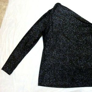 Allen B  Allen Schwartz sparkly one shoulder Top